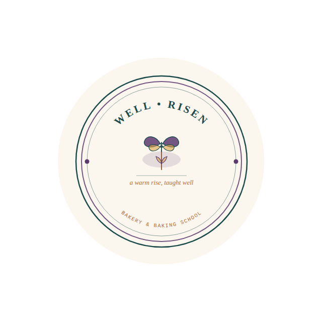 Well-Risen seal, a wheat stalk and butterfly mark